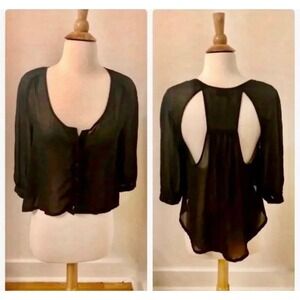 Urban Outfitters Sparkle and Fade Sheer Coverup Blouse